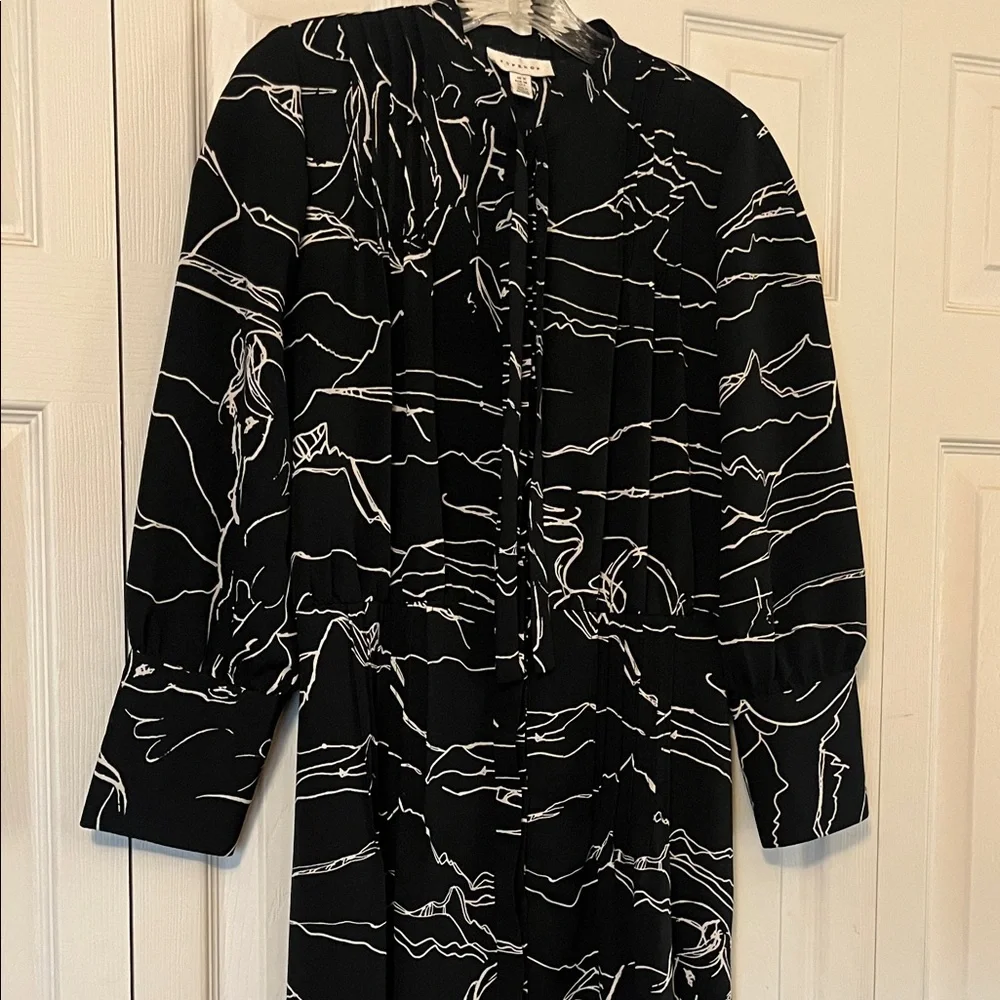 Topshop Black Maxi Dress with White Horse Print - Picture 4 of 6